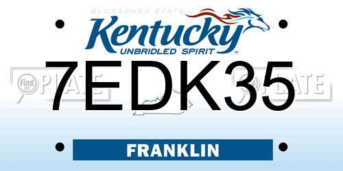 7EDK35 Kentucky License Plate