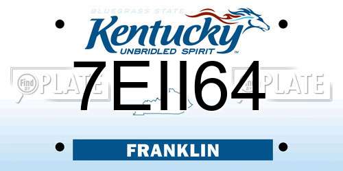 7EII64 Kentucky License Plate