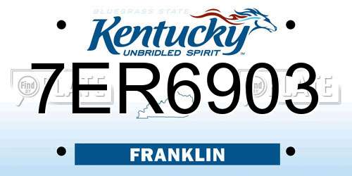 7ER6903 Kentucky License Plate