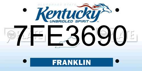 7FE3690 Kentucky License Plate