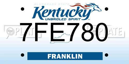 7FE780 Kentucky License Plate