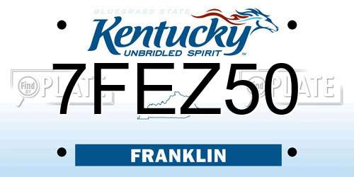 7FEZ50 Kentucky License Plate