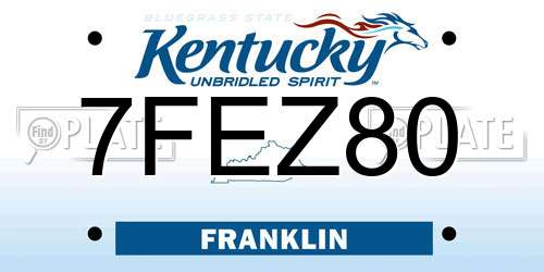 7FEZ80 Kentucky License Plate