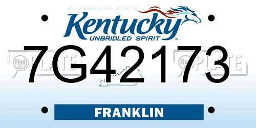 7G42173 Kentucky License Plate