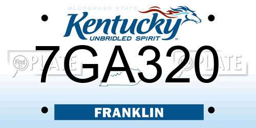 7GA320 Kentucky License Plate