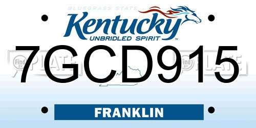 7GCD915 Kentucky License Plate