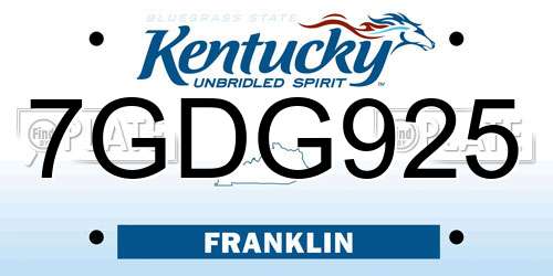 7GDG925 Kentucky License Plate
