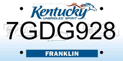 7GDG928 Kentucky License Plate