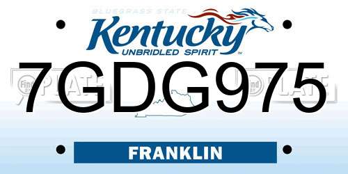 7GDG975 Kentucky License Plate