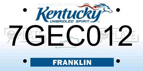 7GEC012 Kentucky License Plate