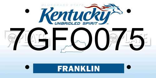 7GFO075 Kentucky License Plate