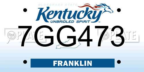 7GG473 Kentucky License Plate