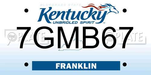 7GMB67 Kentucky License Plate
