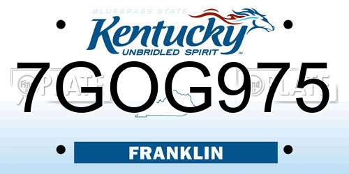 7GOG975 Kentucky License Plate