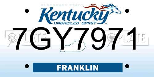 7GY7971 Kentucky License Plate