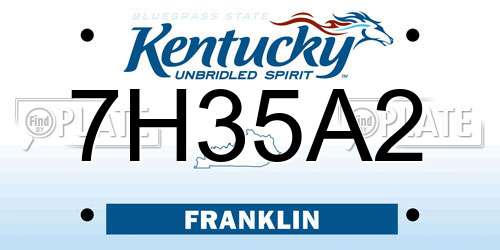 7H35A2 Kentucky License Plate