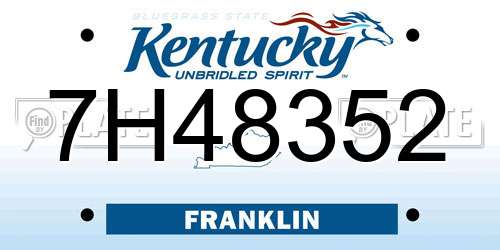 7H48352 Kentucky License Plate