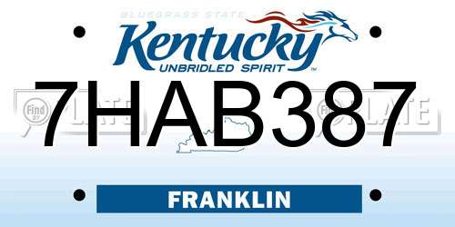 7HAB387 Kentucky License Plate