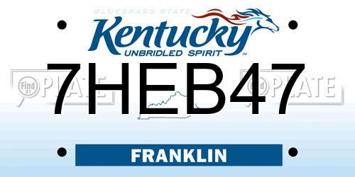 7HEB47 Kentucky License Plate