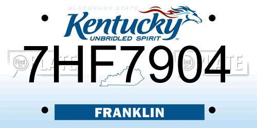 7HF7904 Kentucky License Plate