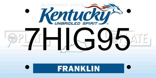 7HIG95 Kentucky License Plate