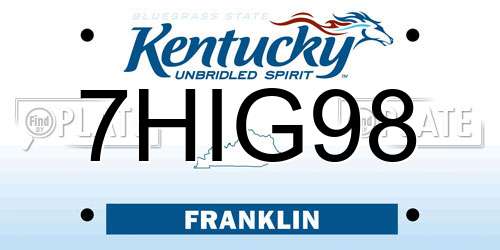 7HIG98 Kentucky License Plate