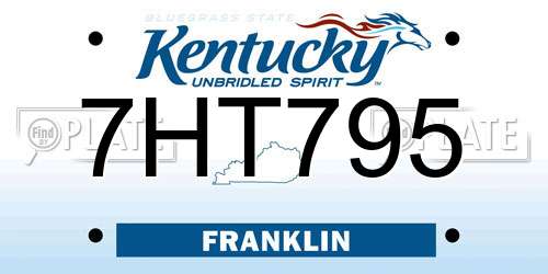 7HT795 Kentucky License Plate