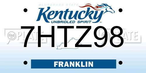 7HTZ98 Kentucky License Plate