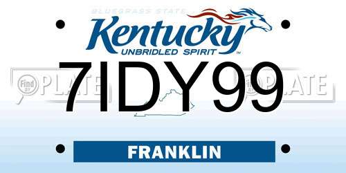 7IDY99 Kentucky License Plate