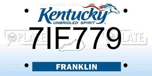 7IF779 Kentucky License Plate