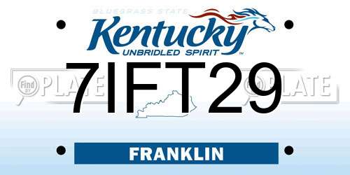 7IFT29 Kentucky License Plate