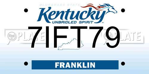 7IFT79 Kentucky License Plate