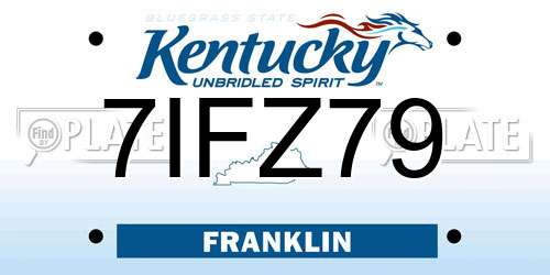 7IFZ79 Kentucky License Plate