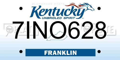 7INO628 Kentucky License Plate