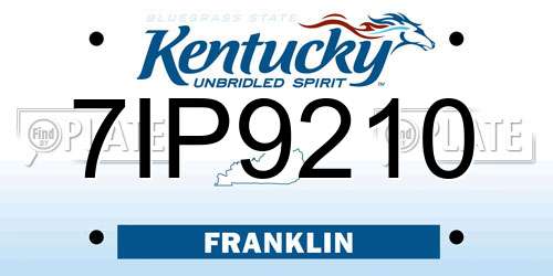 7IP9210 Kentucky License Plate