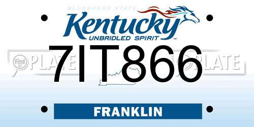 7IT866 Kentucky License Plate