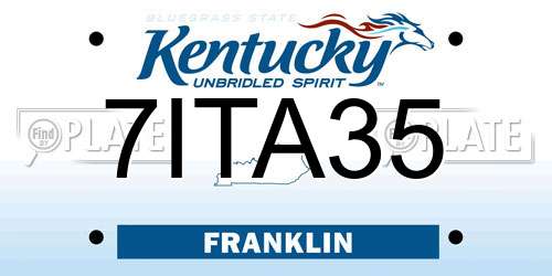 7ITA35 Kentucky License Plate