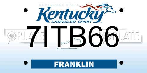 7ITB66 Kentucky License Plate