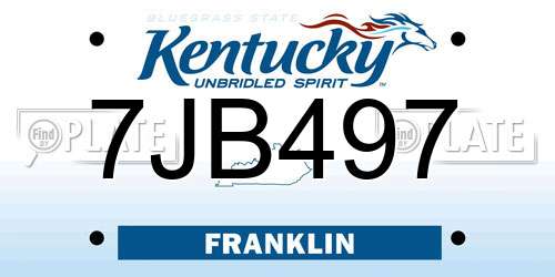 7JB497 Kentucky License Plate