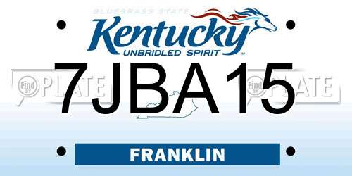 7JBA15 Kentucky License Plate