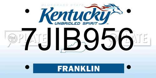 7JIB956 Kentucky License Plate