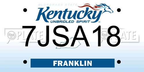 7JSA18 Kentucky License Plate
