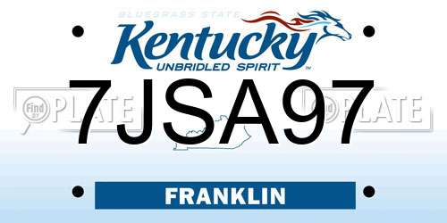 7JSA97 Kentucky License Plate