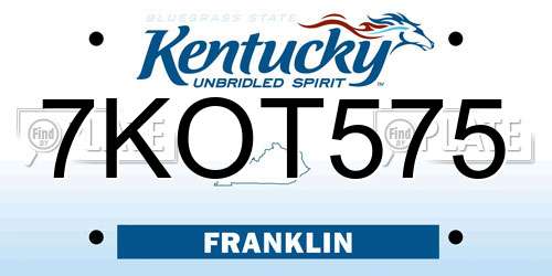 7KOT575 Kentucky License Plate