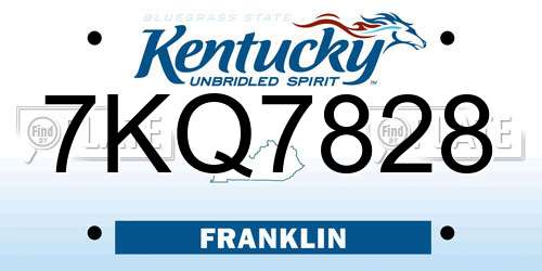 7KQ7828 Kentucky License Plate