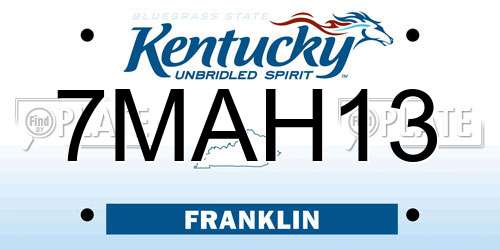 7MAH13 Kentucky License Plate