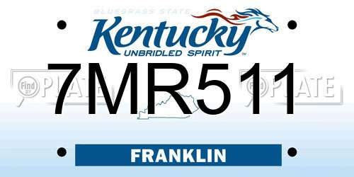 7MR511 Kentucky License Plate