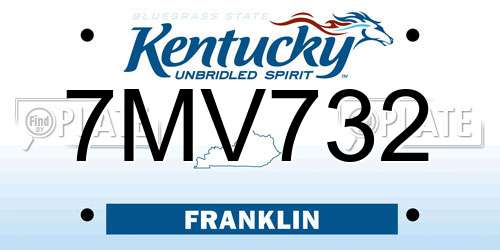 7MV732 Kentucky License Plate