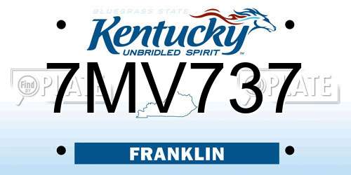 7MV737 Kentucky License Plate