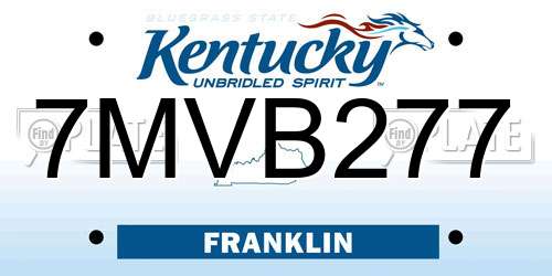7MVB277 Kentucky License Plate